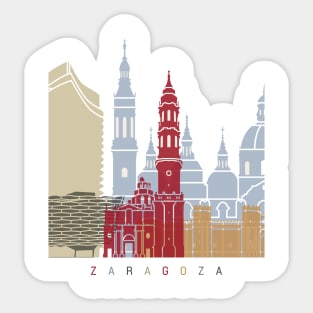 Zaragoza skyline poster Sticker